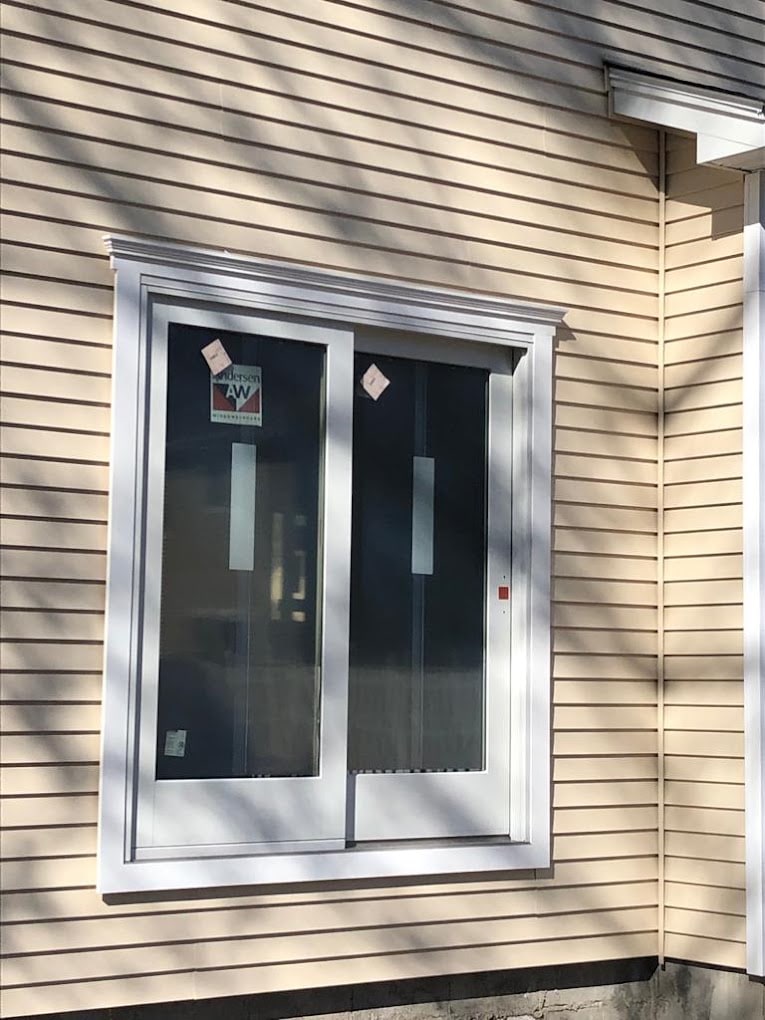 New window trim and siding detail on a North Jersey home, North and Central New Jersey